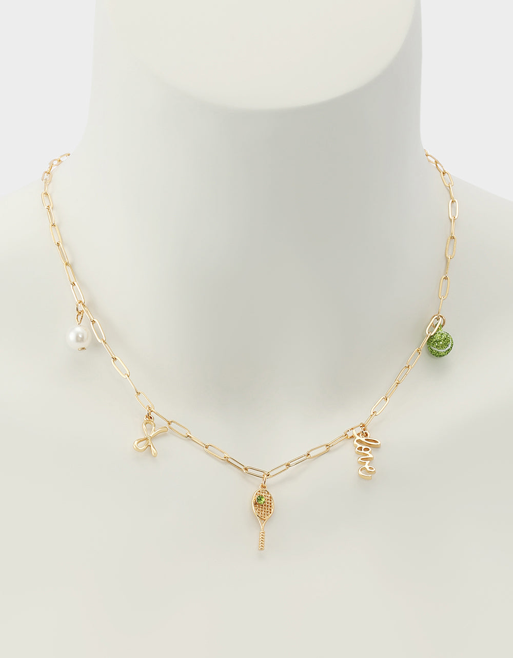 TENNIS RACQUET FRONTAL NECKLACE GREEN - Image 4