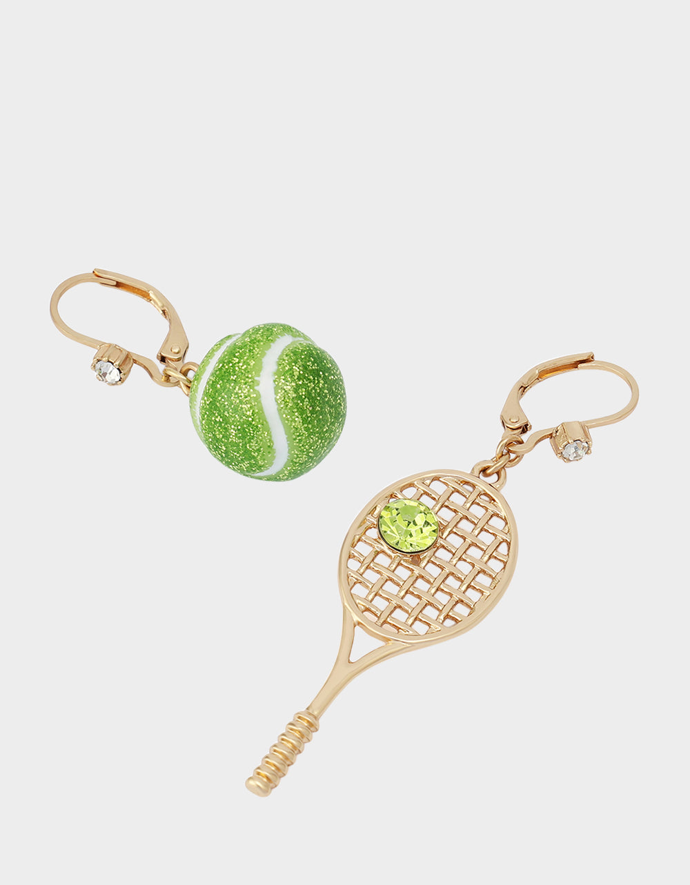 MISMATCH TENNIS RACQUET AND BALL EARRINGS GREEN - Image 3