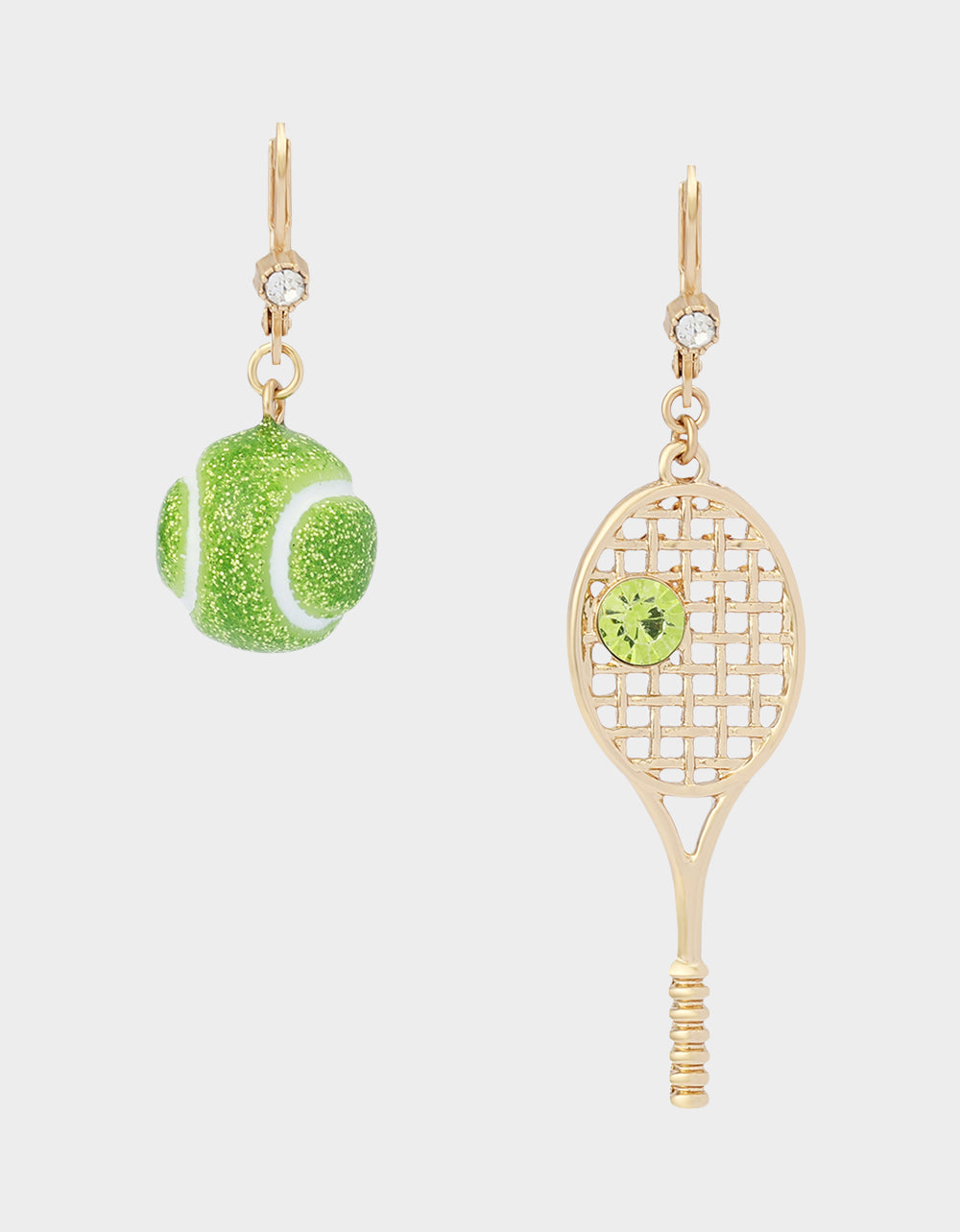 MISMATCH TENNIS RACQUET AND BALL EARRINGS GREEN - Image 2