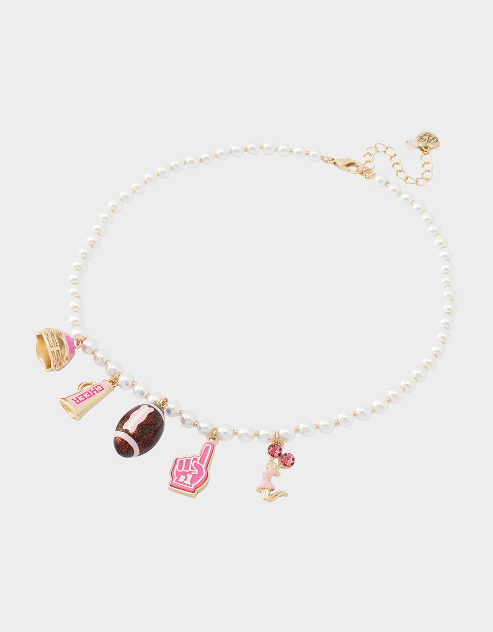 FOOTBALL CHARM FRONTAL NECKLACE PINK - Image 2