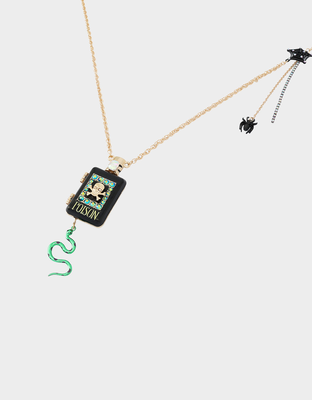 POISON LONG PENDANT NECKLACE BLACK - Image 5