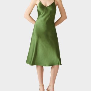TRUE SLIP DRESS GREEN