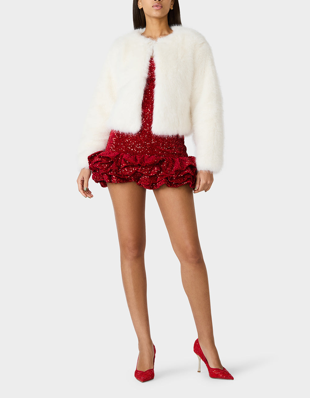CHAMPAGNE LUXE FAUX FUR JACKET CREAM - Image 7
