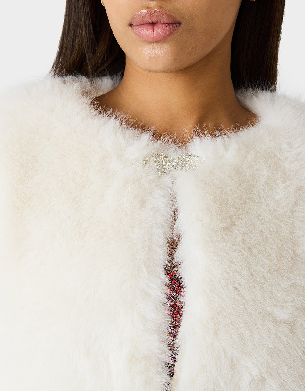 CHAMPAGNE LUXE FAUX FUR JACKET CREAM - Image 6