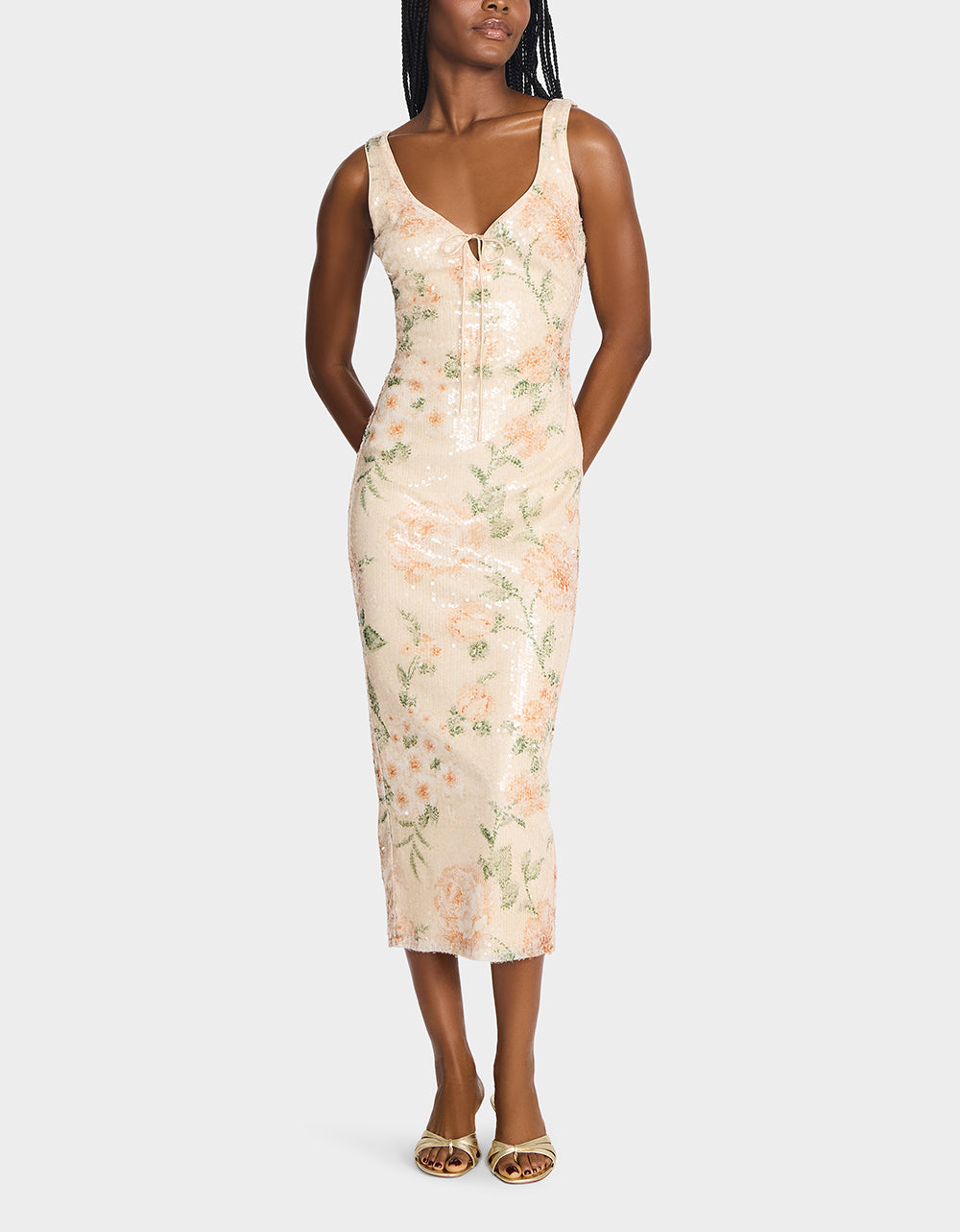 APRICOT HAZE DRESS BLURRY FLORAL - Image 5