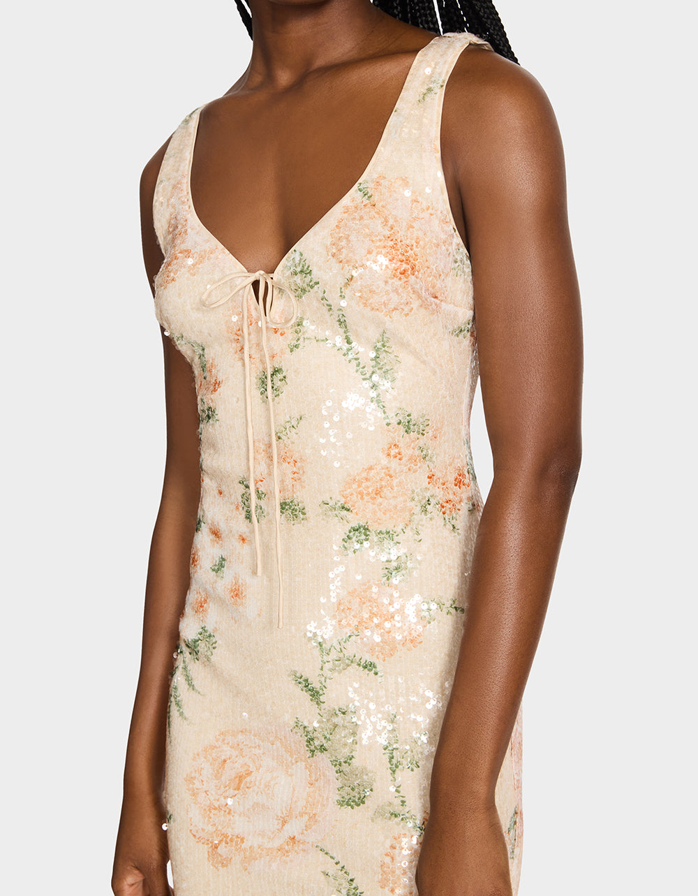 APRICOT HAZE DRESS BLURRY FLORAL - Image 3