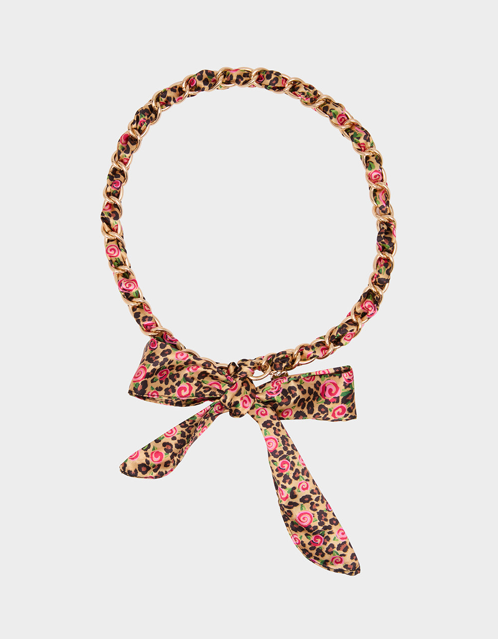 SCARF AND CHAIN TIE BELT LEOPARD MULTI