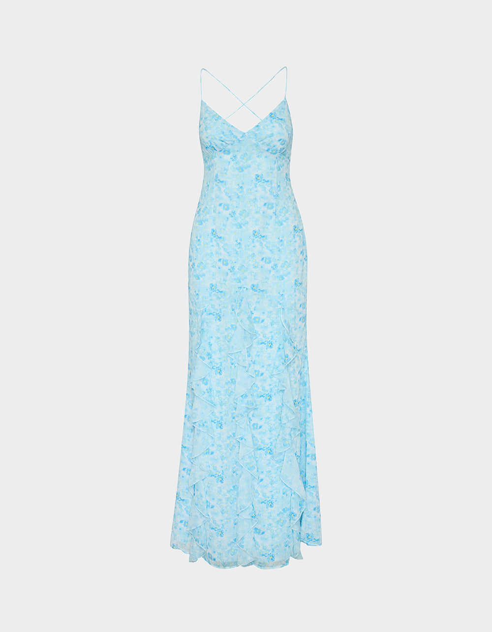PETAL BREEZE MAXI DRESS BLUE - Image 2
