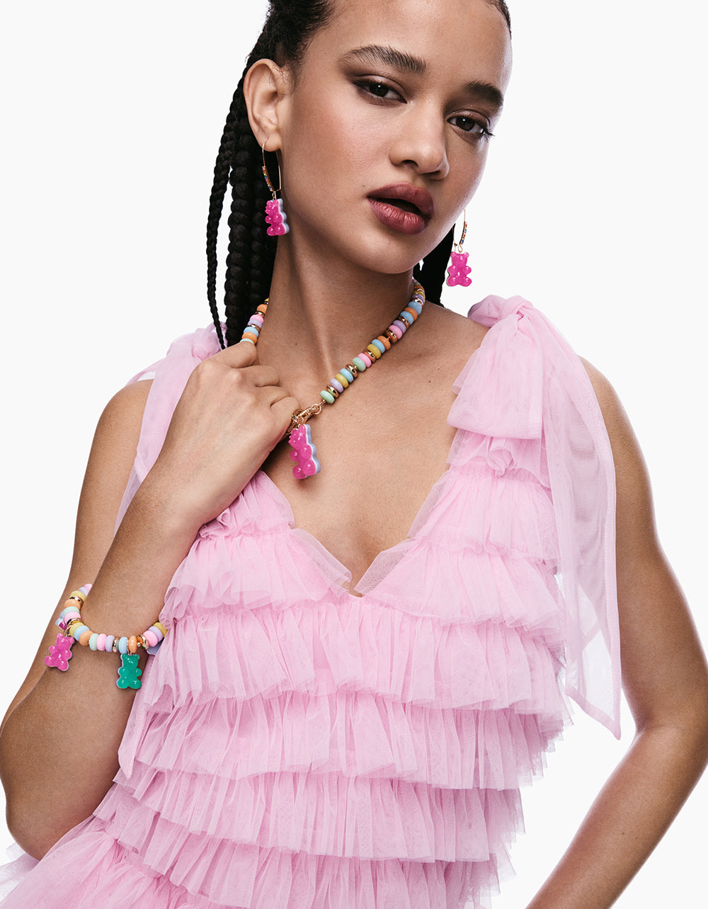 GUMMY BEAR SHEPHERD HOOK EARRINGS PINK - Image 4