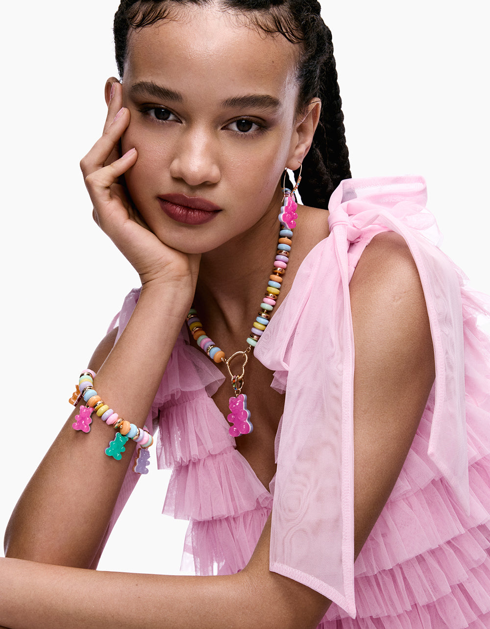 GUMMY BEAR SHEPHERD HOOK EARRINGS PINK - Image 2