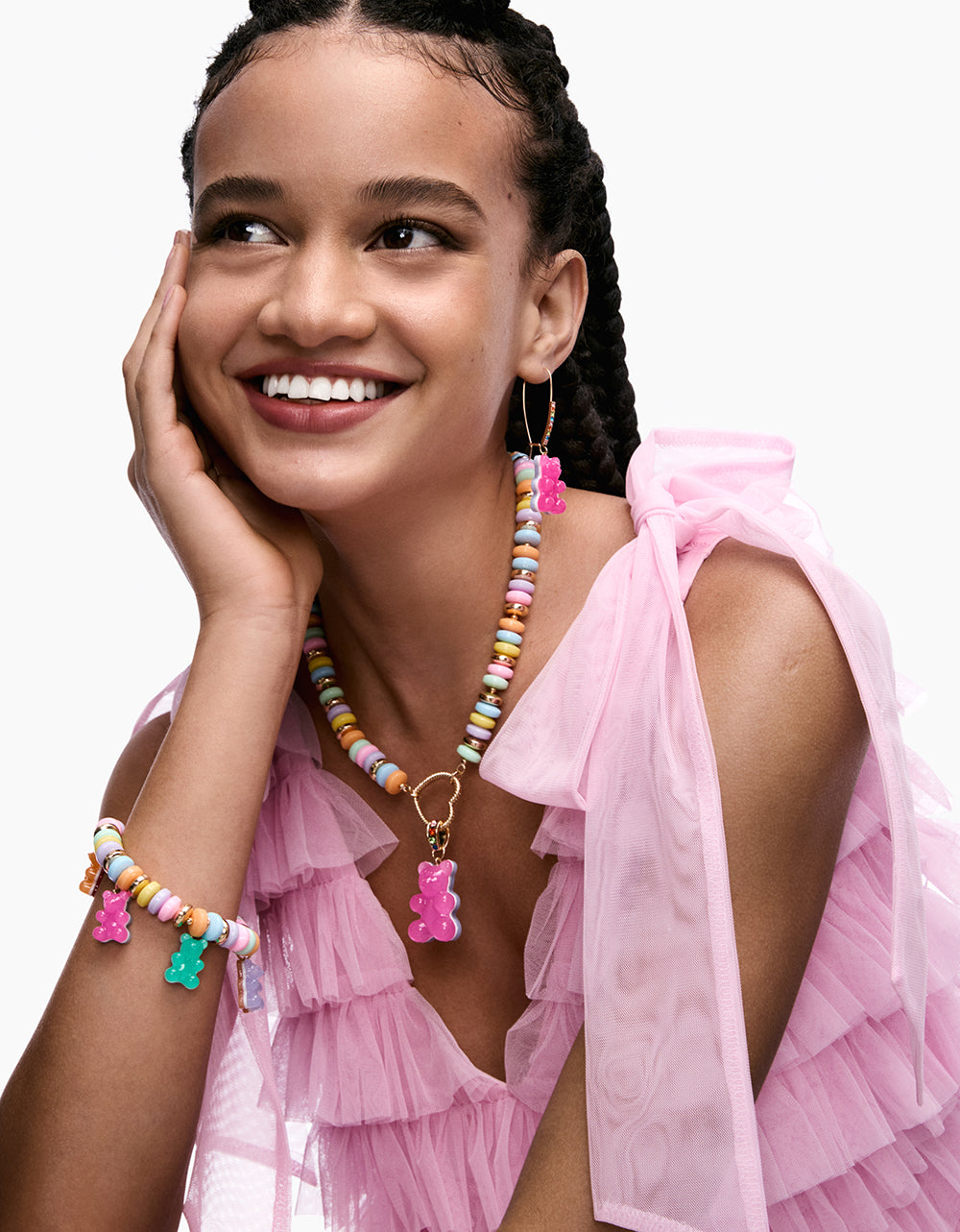 GUMMY BEAR SHEPHERD HOOK EARRINGS PINK - Image 5